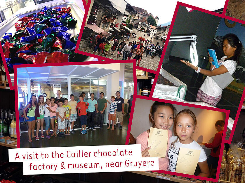 excursion at swiss chocolate factory 