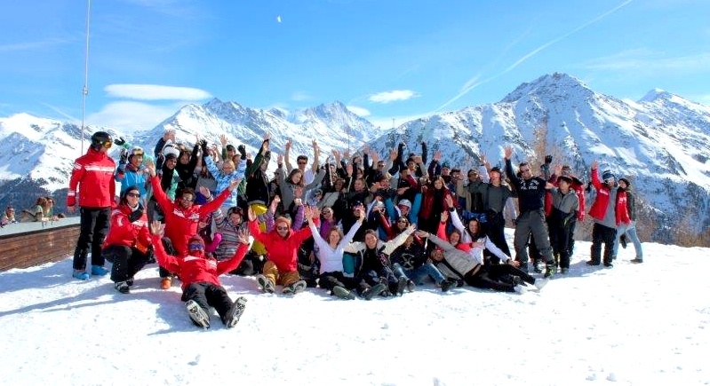 group shot in the alps