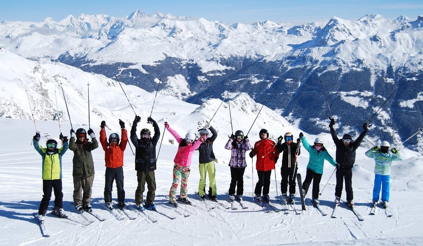 ski fun in swiss alps